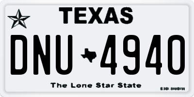 TX license plate DNU4940