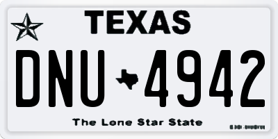 TX license plate DNU4942