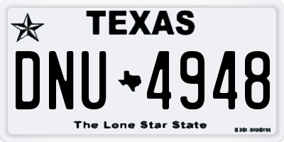 TX license plate DNU4948