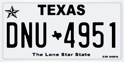 TX license plate DNU4951