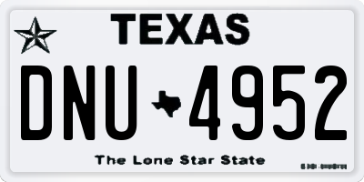 TX license plate DNU4952