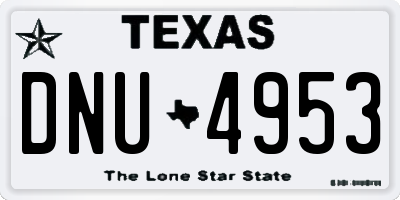 TX license plate DNU4953