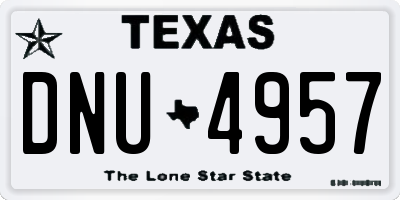 TX license plate DNU4957