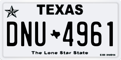 TX license plate DNU4961