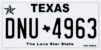 TX license plate DNU4963