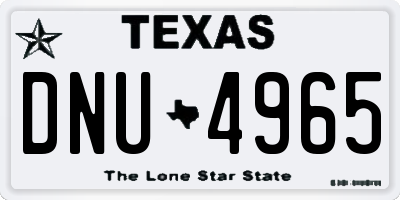 TX license plate DNU4965