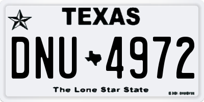 TX license plate DNU4972