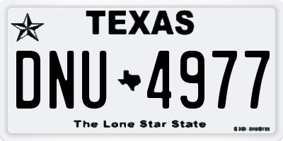TX license plate DNU4977
