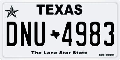 TX license plate DNU4983