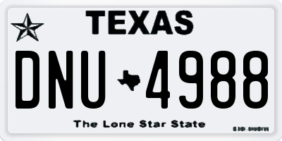 TX license plate DNU4988