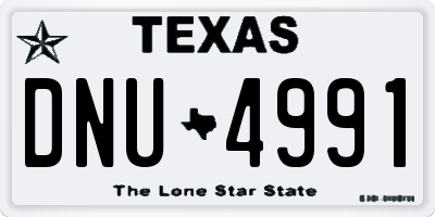 TX license plate DNU4991