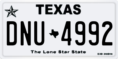 TX license plate DNU4992