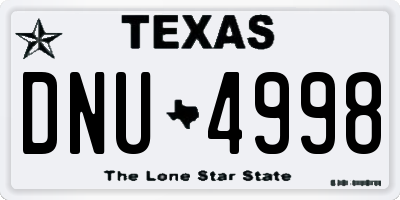 TX license plate DNU4998