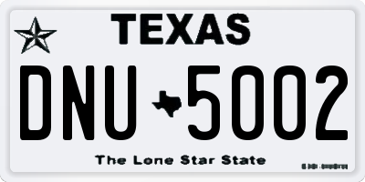 TX license plate DNU5002