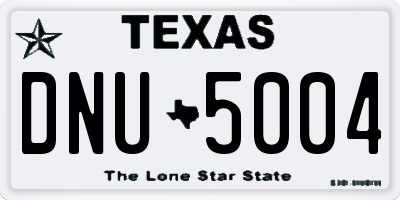TX license plate DNU5004