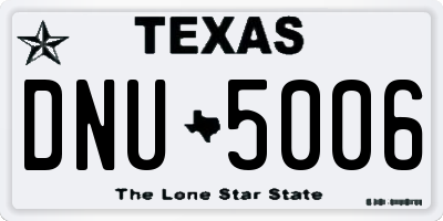 TX license plate DNU5006