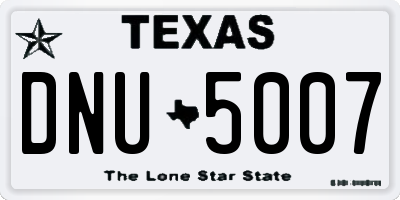 TX license plate DNU5007