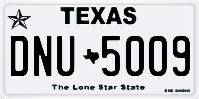 TX license plate DNU5009