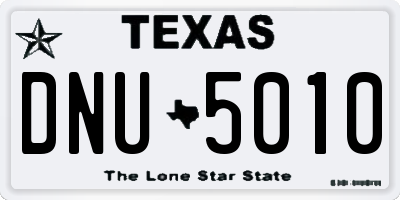 TX license plate DNU5010