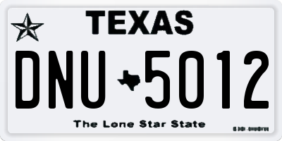 TX license plate DNU5012