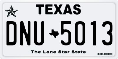 TX license plate DNU5013