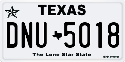 TX license plate DNU5018