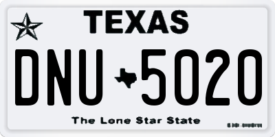 TX license plate DNU5020