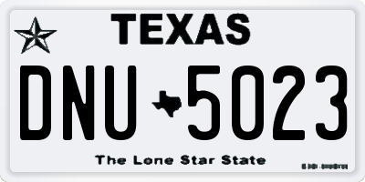 TX license plate DNU5023