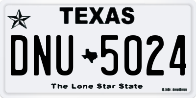 TX license plate DNU5024