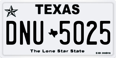 TX license plate DNU5025