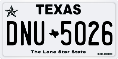 TX license plate DNU5026
