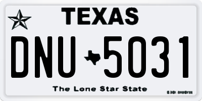 TX license plate DNU5031