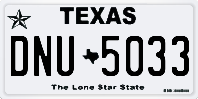 TX license plate DNU5033