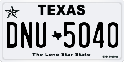 TX license plate DNU5040