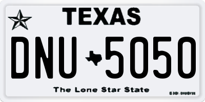TX license plate DNU5050