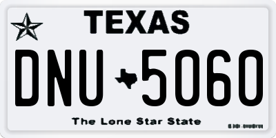 TX license plate DNU5060