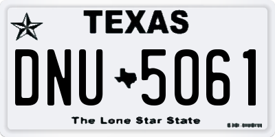 TX license plate DNU5061