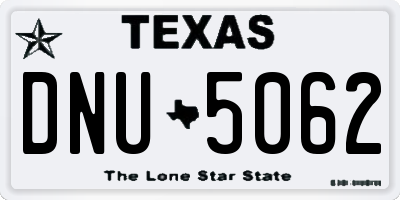 TX license plate DNU5062