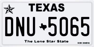 TX license plate DNU5065