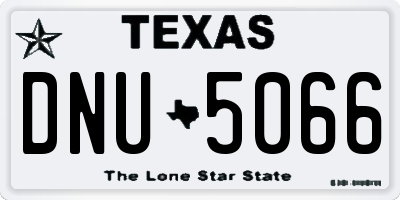 TX license plate DNU5066