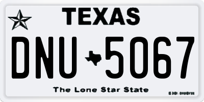 TX license plate DNU5067