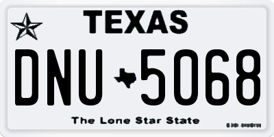 TX license plate DNU5068