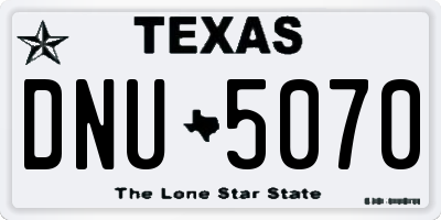 TX license plate DNU5070