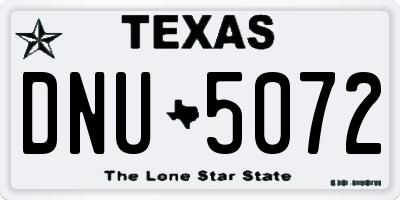 TX license plate DNU5072