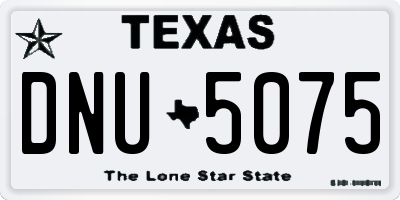 TX license plate DNU5075