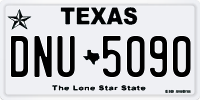 TX license plate DNU5090