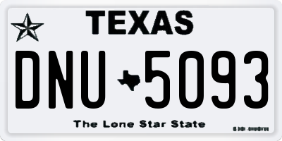 TX license plate DNU5093