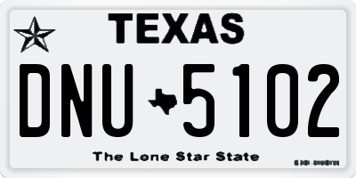 TX license plate DNU5102
