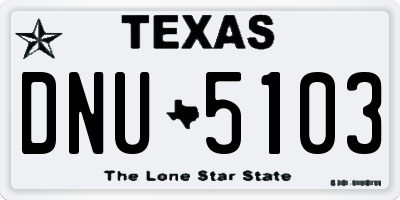 TX license plate DNU5103