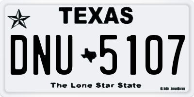 TX license plate DNU5107